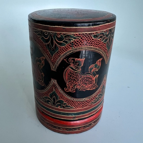 Antique & Vintage Kashmiri paper mache boxes and paperweight set of 3 pieces - Picture 2 of 16